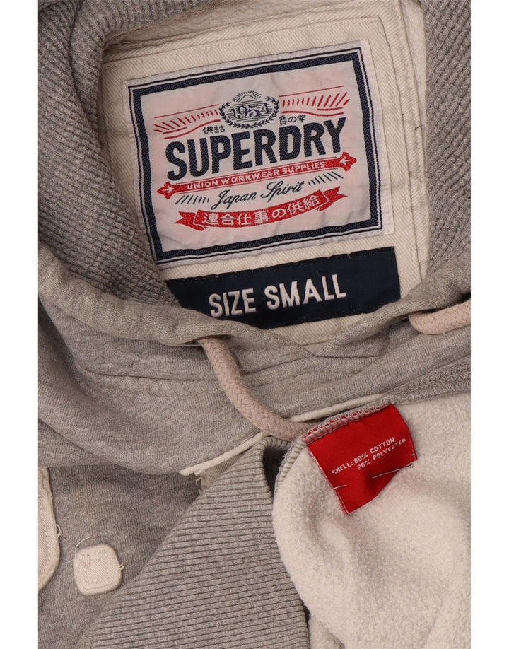 Superdry Mens Graphic Hoodie Jumper Small Grey Cotton