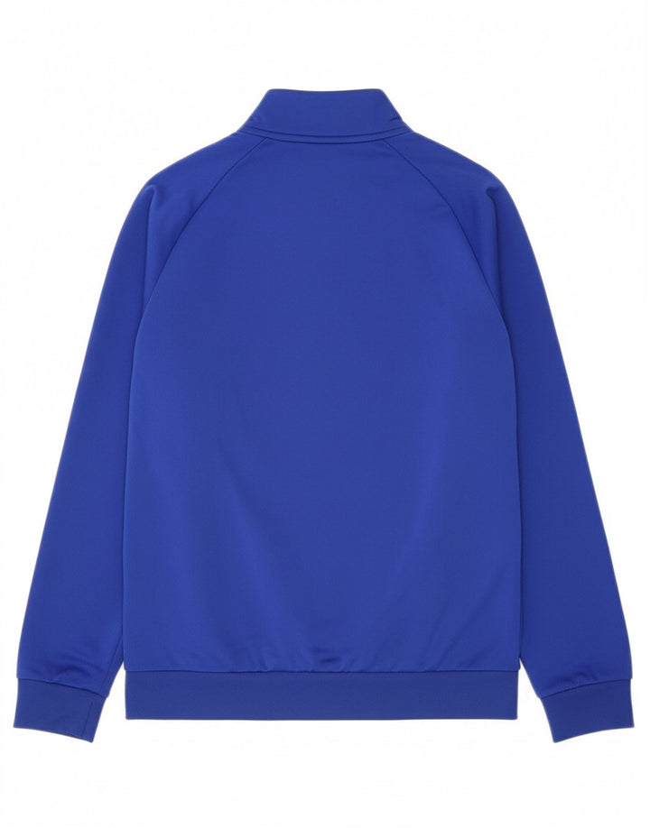 ADIDAS Boys Tracksuit Top Jacket 11-12 Years Blue Polyester