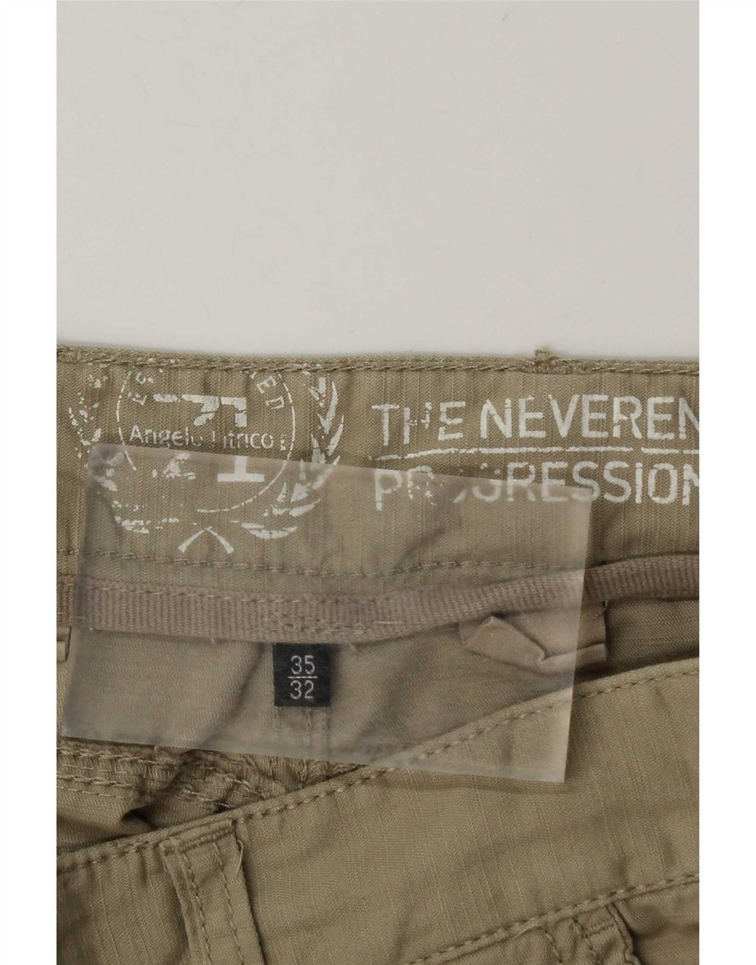 Vintage Mens Straight Cargo Trousers W35 L32 Beige