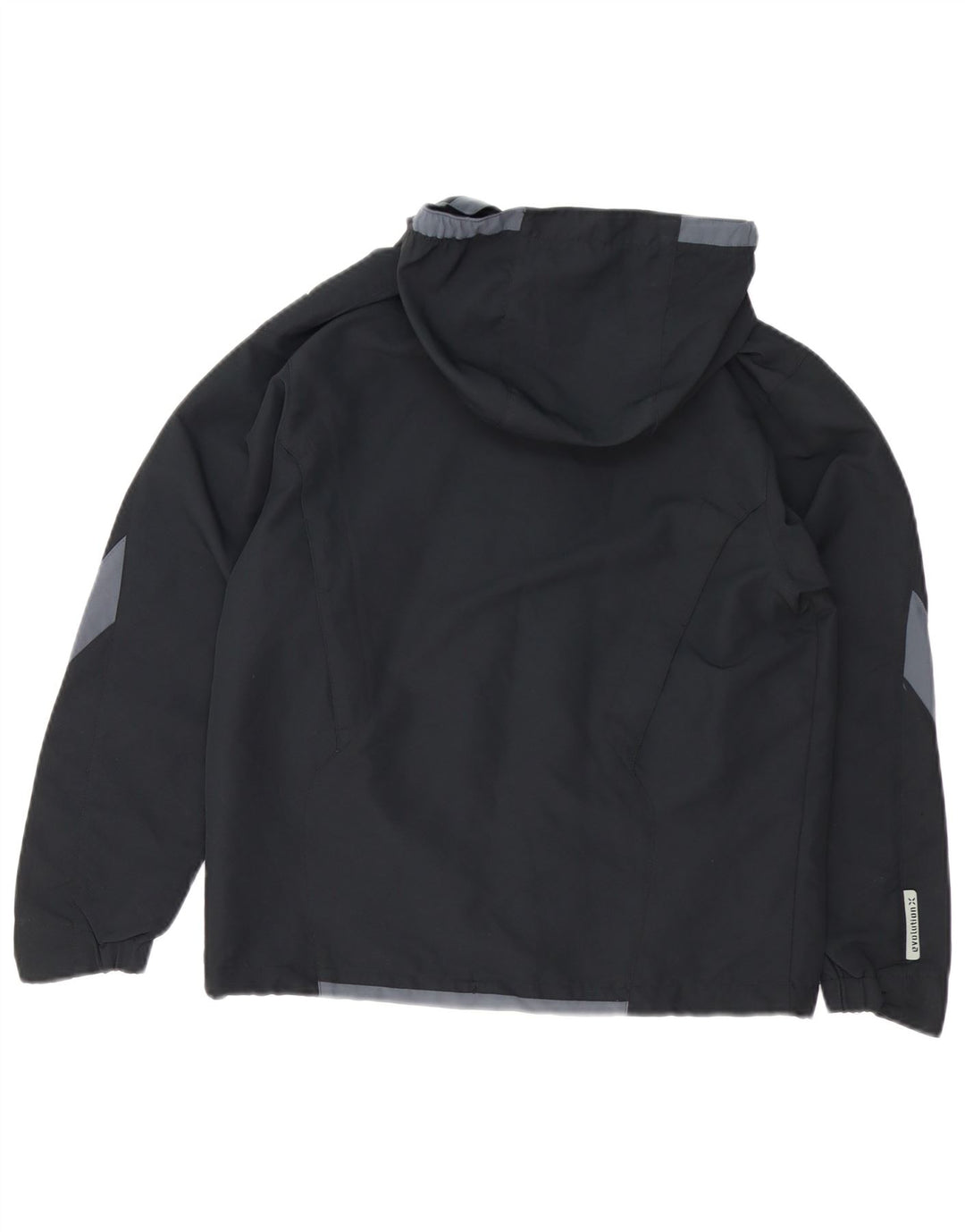 UMBRO Womens Hooded Rain Jacket UK 14 Medium Black Colourblock Polyester