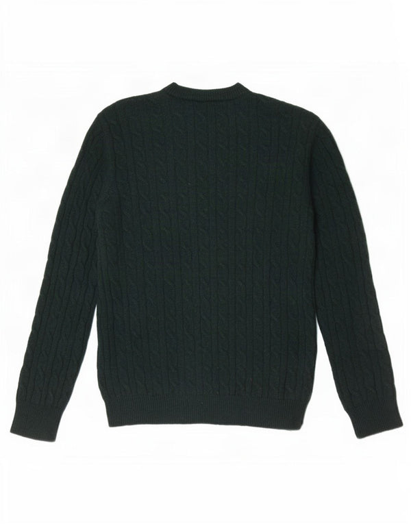 Jack Wills Mens Crew Neck Jumper Sweater Medium Green Merino Wool