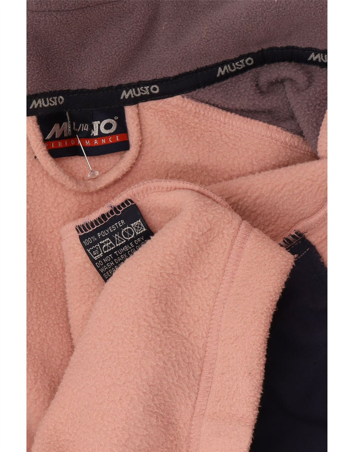 Musto Womens Fleece Jacket UK 14 Large Pink Colourblock Polyester