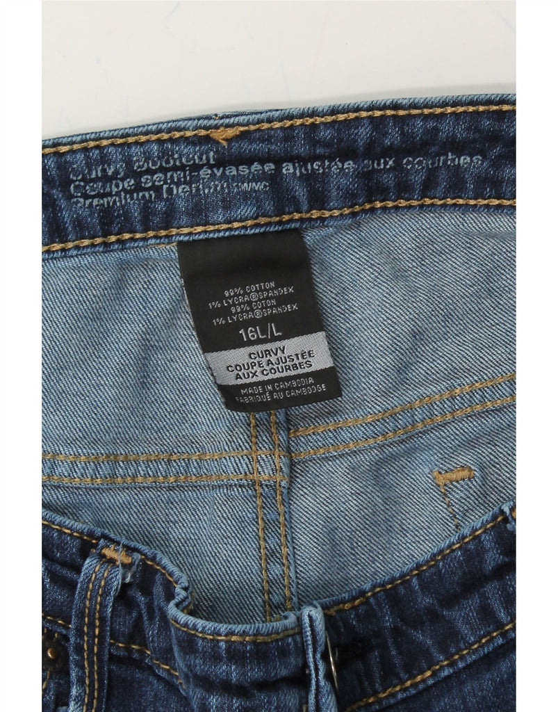 MOSSIMO Womens Long Curvy Bootcut Jeans US 16 2XL W36 L33 Blue Cotton Vintage Mossimo and Second-Hand Mossimo from Messina Hembry 