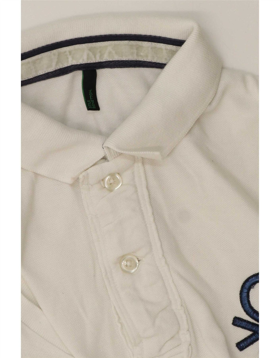 Benetton Mens Polo Shirt Medium White