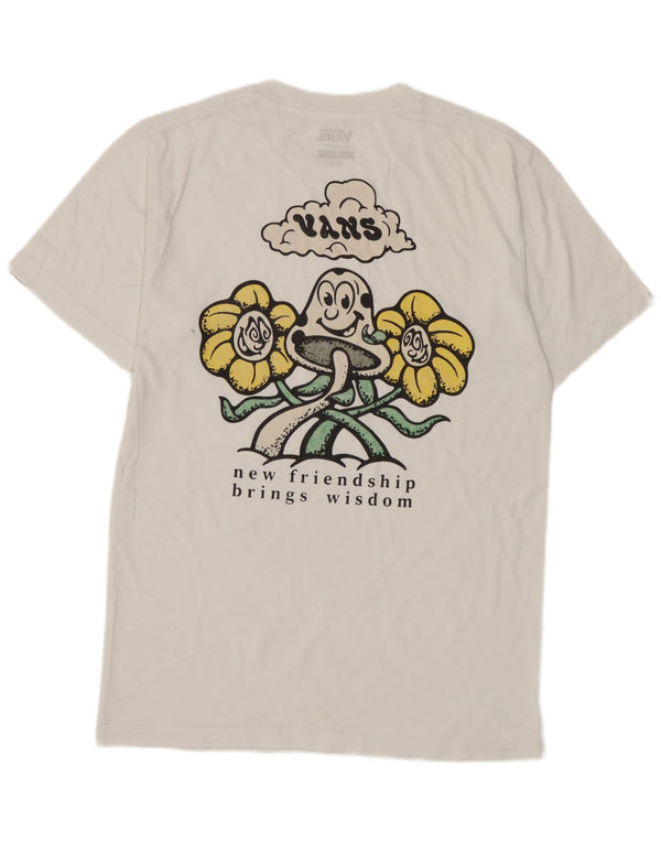 Vans Mens Classic Fit Graphic T-Shirt Top Small White
