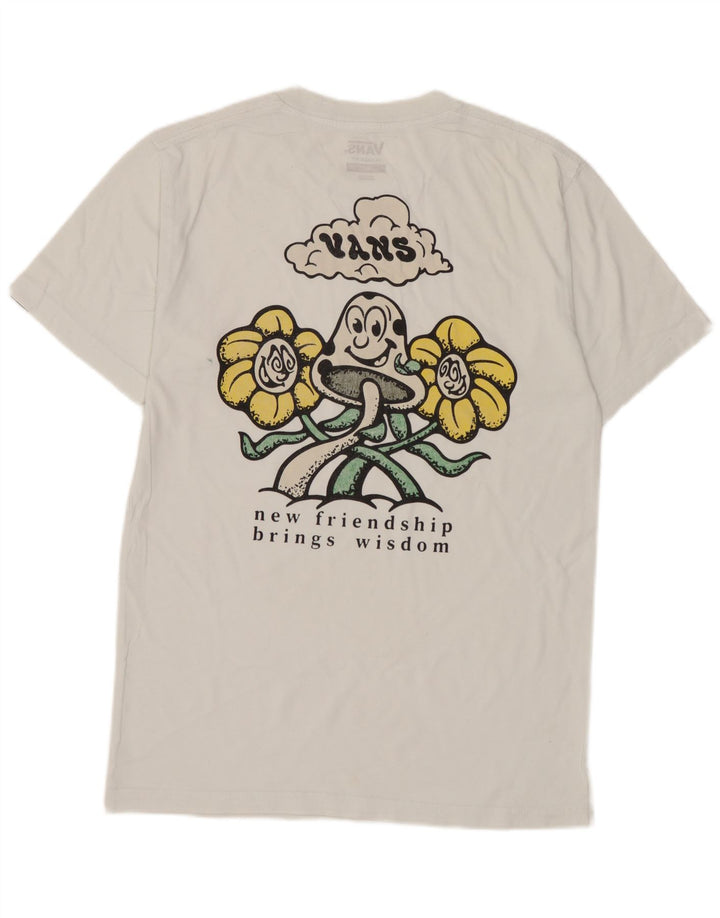 Vans Mens Classic Fit Graphic T-Shirt Top Small White