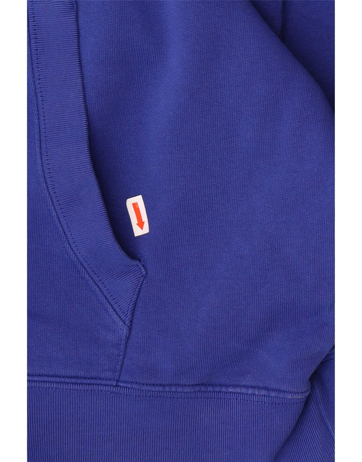 CONVERSE Mens Graphic Hoodie Jumper Large Blue Cotton