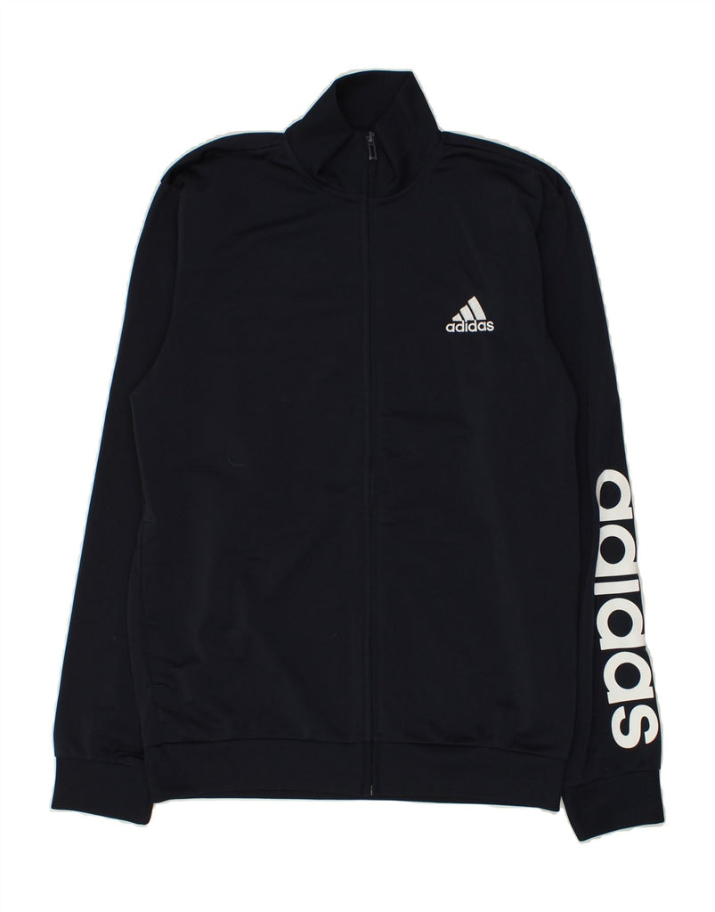 ADIDAS Mens Graphic Tracksuit Top Jacket UK 40/42 Medium Navy Blue | Vintage Adidas | Thrift | Second-Hand Adidas | Used Clothing | Messina Hembry 