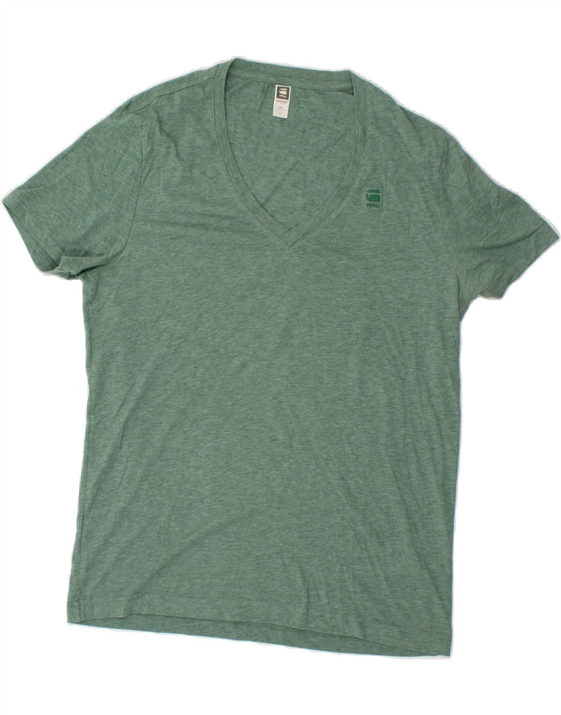 G-STAR Womens T-Shirt Top UK 14 Medium Green Cotton | Vintage G-Star | Thrift | Second-Hand G-Star | Used Clothing | Messina Hembry 