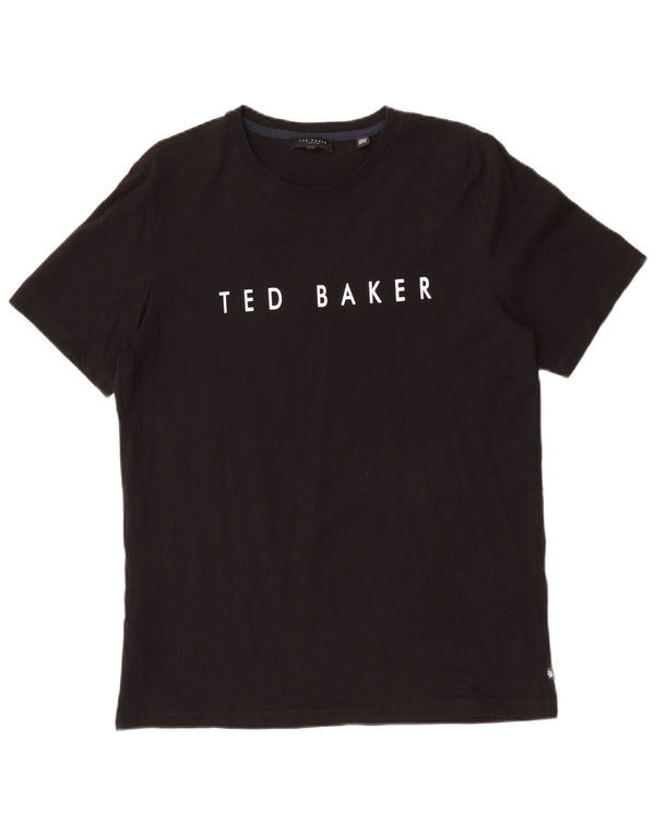 Ted Baker Mens Graphic T-Shirt Top Size 3 Medium Black Cotton