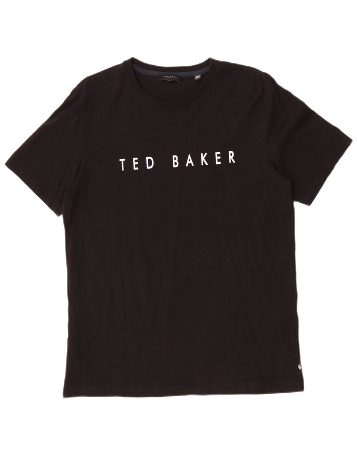 Ted Baker Mens Graphic T-Shirt Top Size 3 Medium Black Cotton