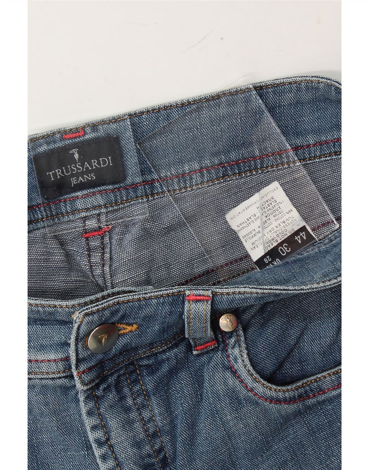 TRUSSARDI Womens Graphic Straight Jeans W28 L27 Blue Cotton Vintage Trussardi and Second-Hand Trussardi from Messina Hembry 