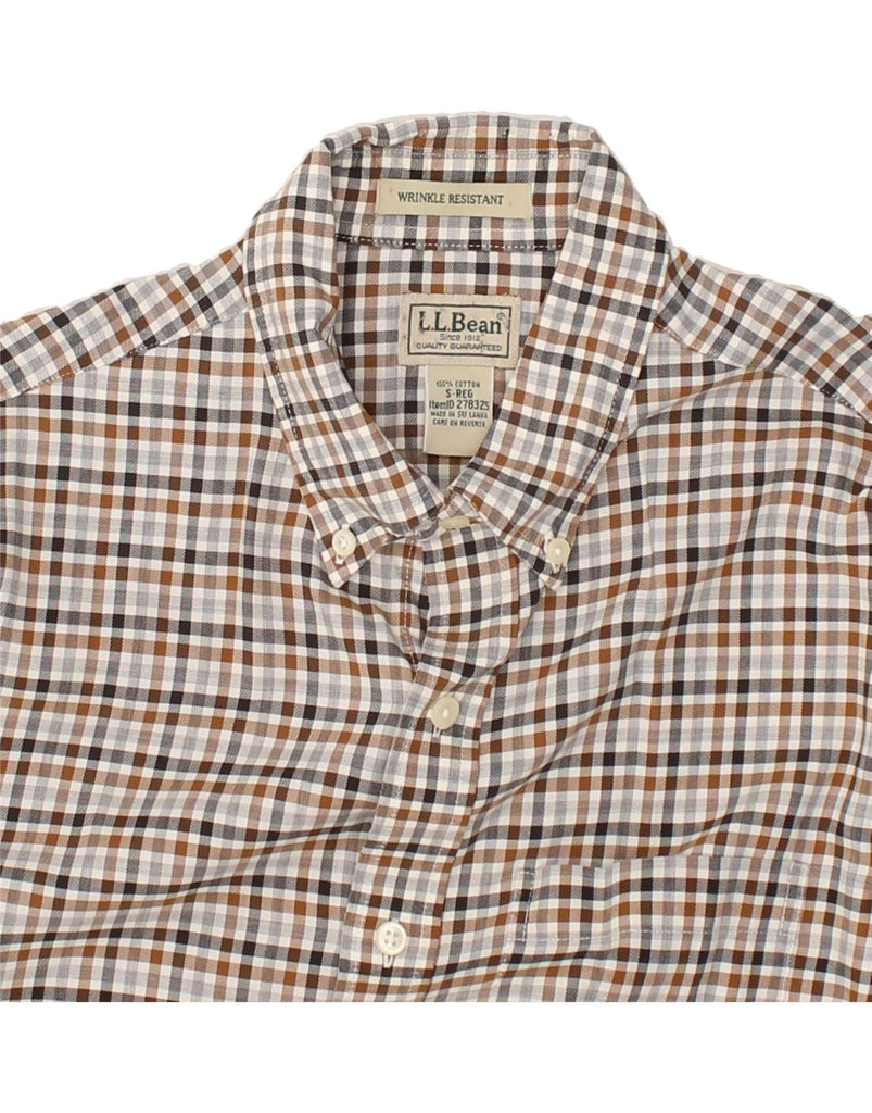 L.L.BEAN Mens Shirt Small Beige Gingham Cotton | Vintage L.L.Bean | Thrift | Second-Hand L.L.Bean | Used Clothing | Messina Hembry 
