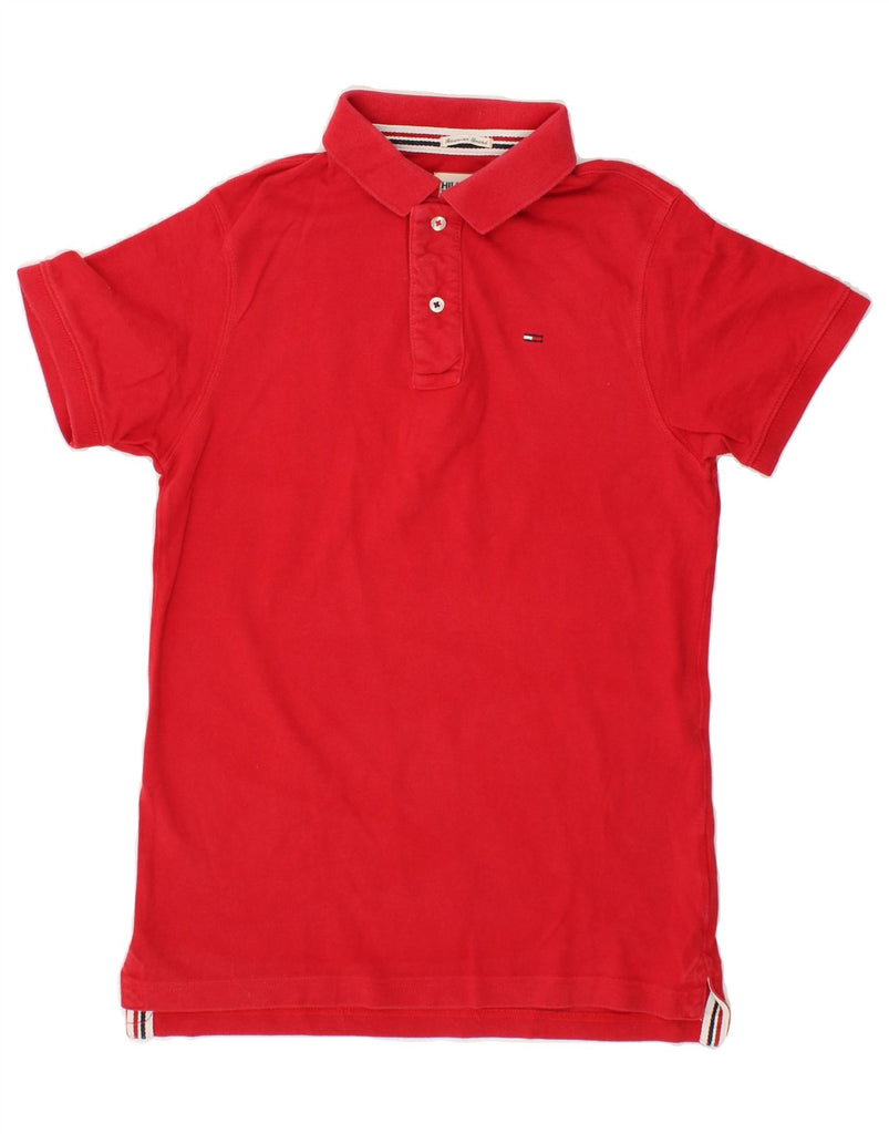 TOMMY HILFIGER Mens Polo Shirt Small Red Cotton | Vintage Tommy Hilfiger | Thrift | Second-Hand Tommy Hilfiger | Used Clothing | Messina Hembry 