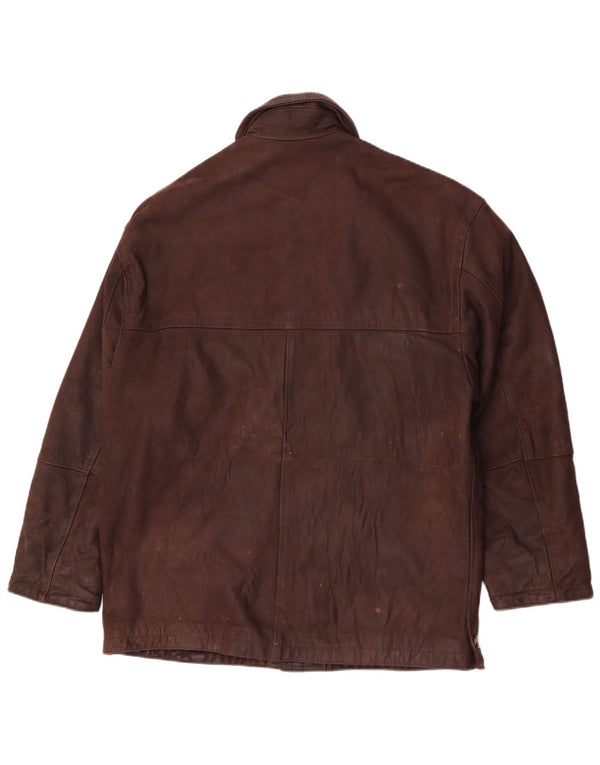 Vintage Mens Leather Jacket IT 48 Medium Brown Leather
