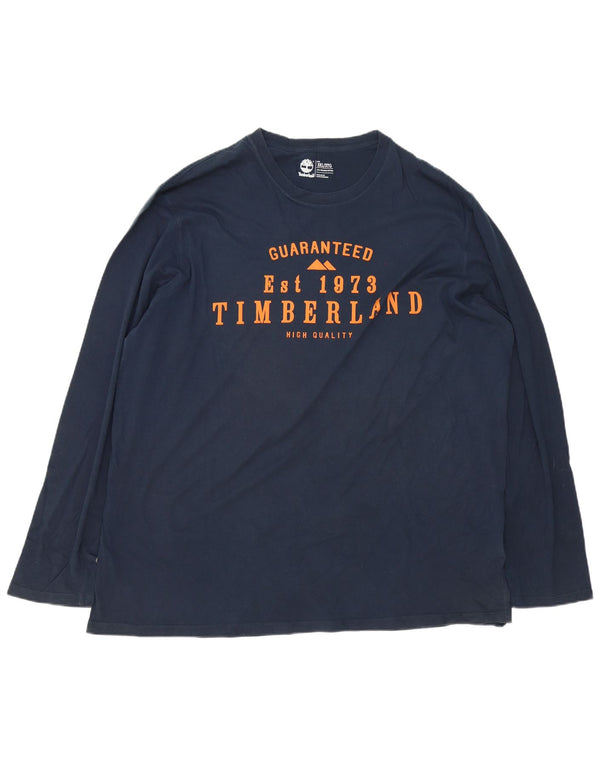 Timberland Mens Regular Fit Graphic Top Long Sleeve 3XL Navy Blue Cotton