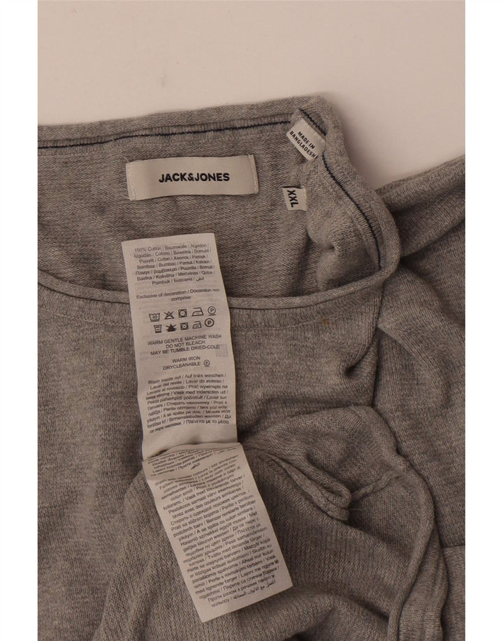 Jack & Jones Mens Crew Neck Jumper Sweater 2XL Grey