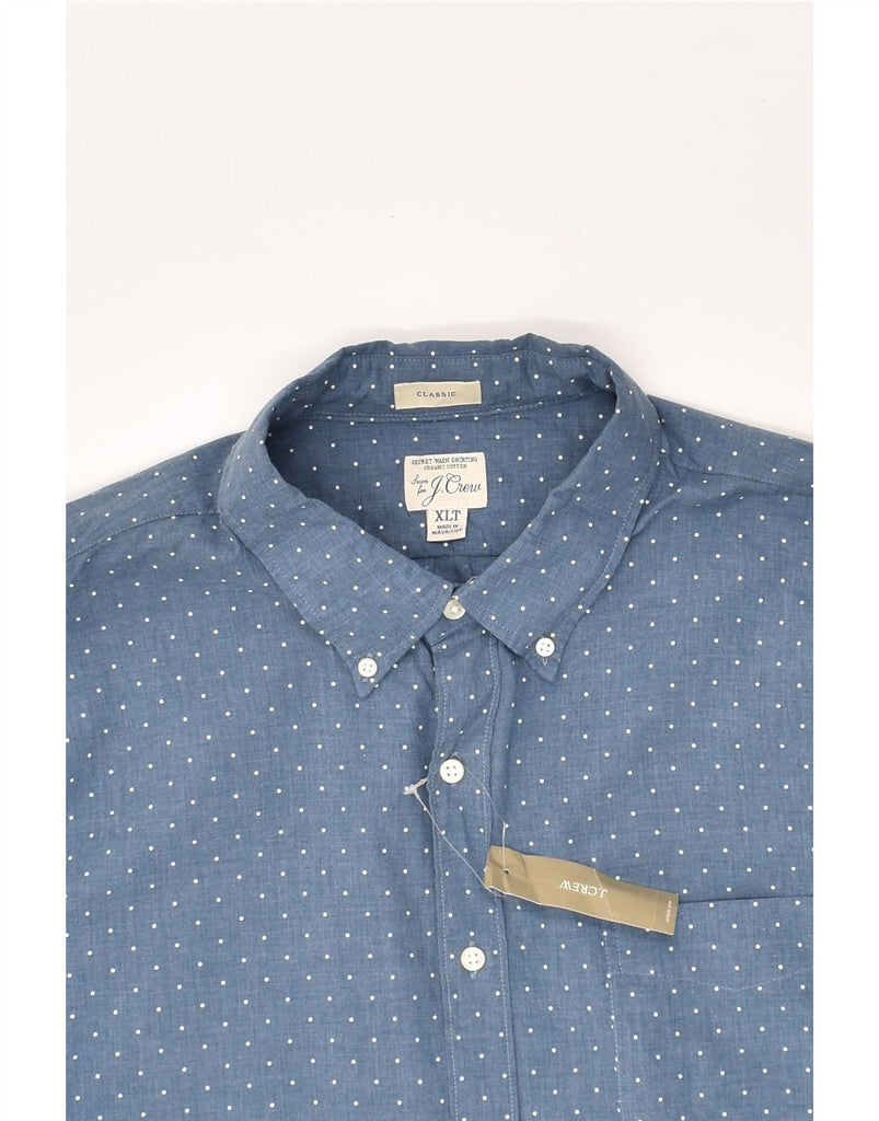 J. CREW Mens Classic Shirt XL Blue Spotted Cotton | Vintage J. Crew | Thrift | Second-Hand J. Crew | Used Clothing | Messina Hembry 