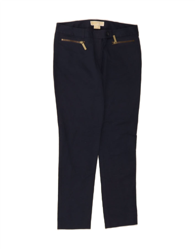 MICHAEL KORS Womens Petite Casual Trousers US 4 Small W30 L28 Navy Blue Vintage Michael Kors and Second-Hand Michael Kors from Messina Hembry 