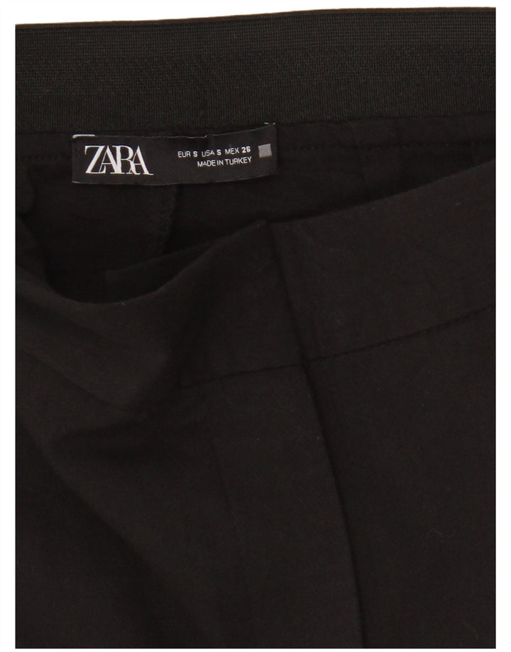 Zara Womens Cropped Trousers Small W26 L23 Black