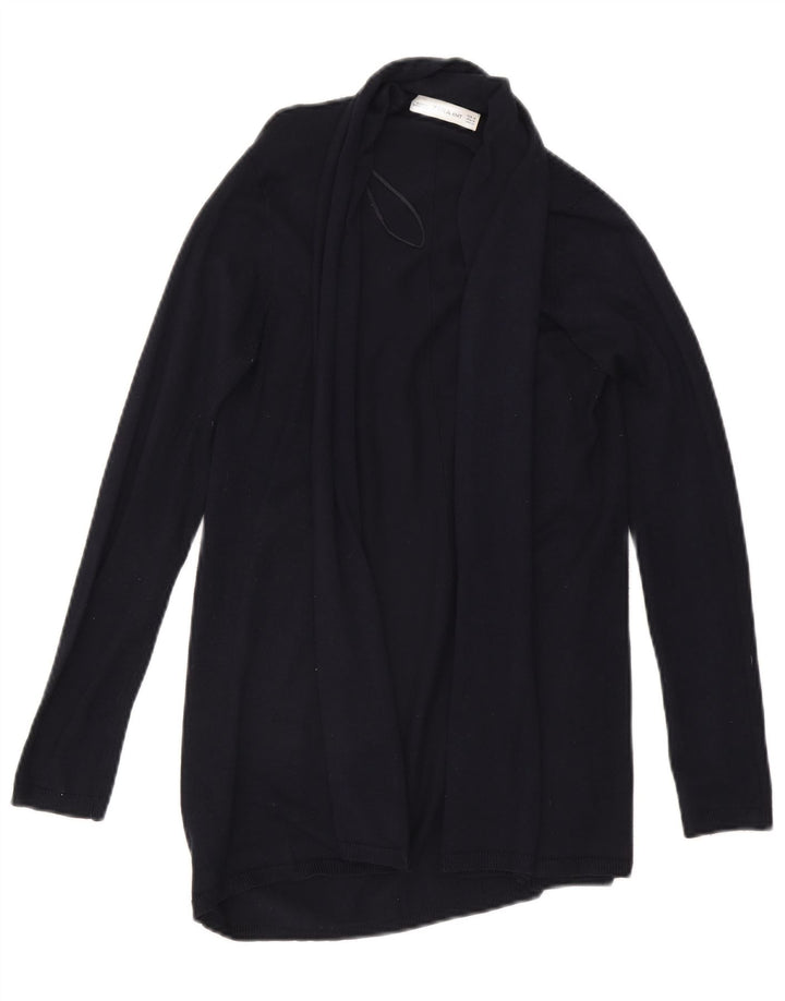 Zara Womens Open Cardigan Sweater UK 12 Medium Navy Blue