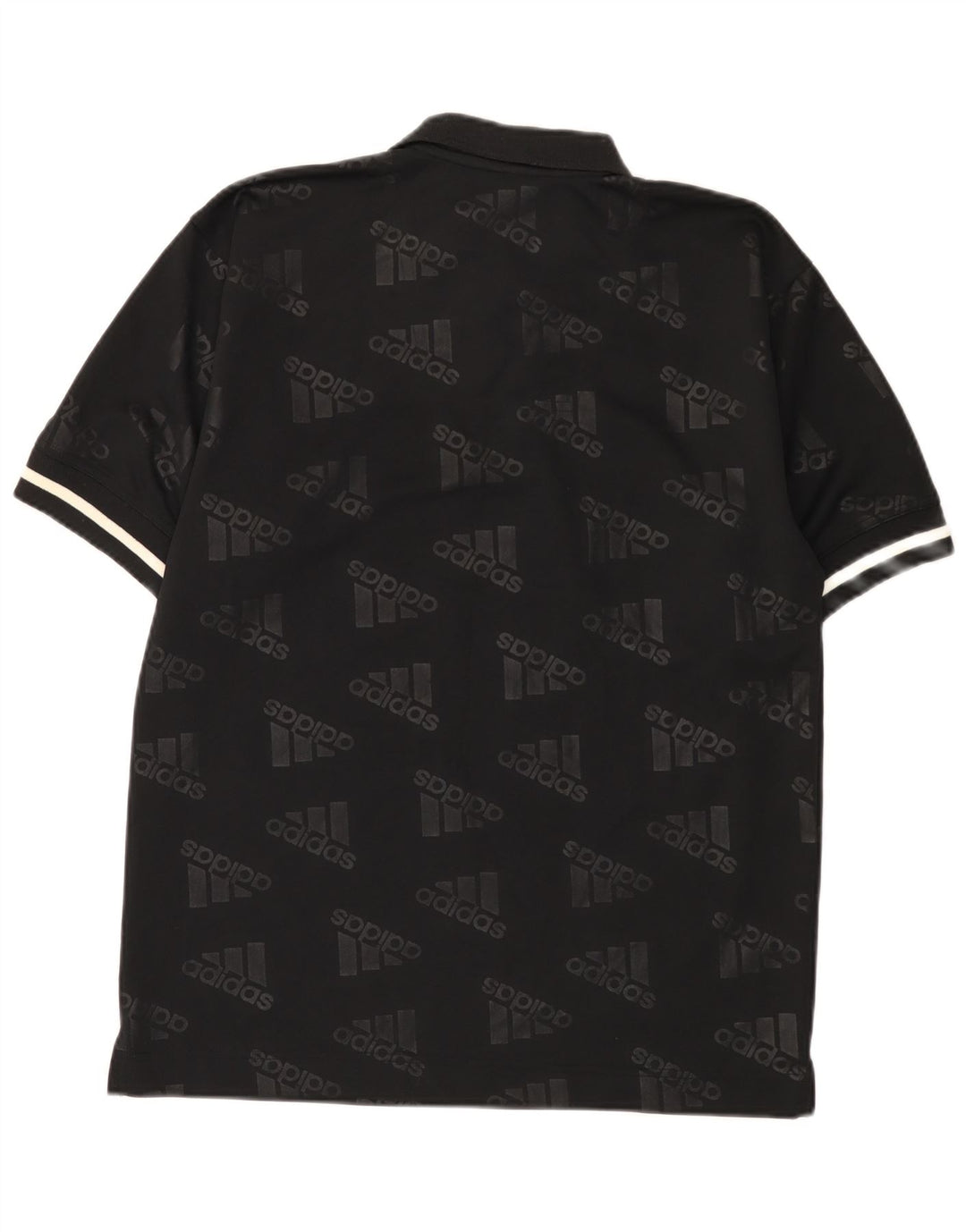 Adidas Mens Graphic Polo Shirt UK 36/38 Small Black Polyester