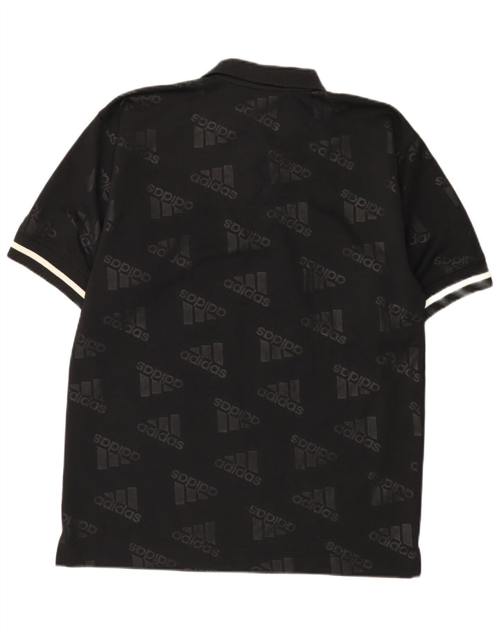 Adidas Mens Graphic Polo Shirt UK 36/38 Small Black Polyester