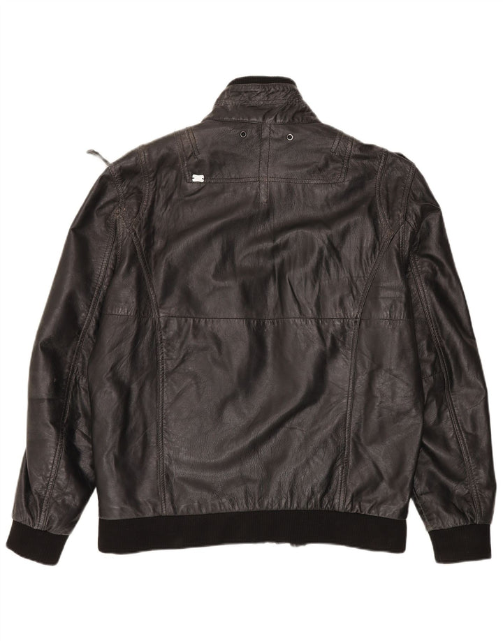 Vintage Mens Leather Jacket UK 42 XL Black Leather