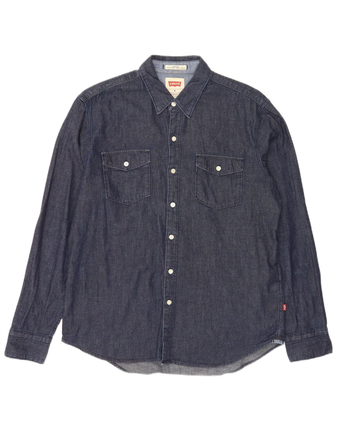 Levi's Mens Standard Fit Denim Shirt Medium Navy Blue Cotton
