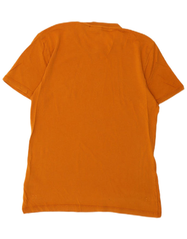 Napapijri Mens Graphic T-Shirt Top Small Orange Cotton