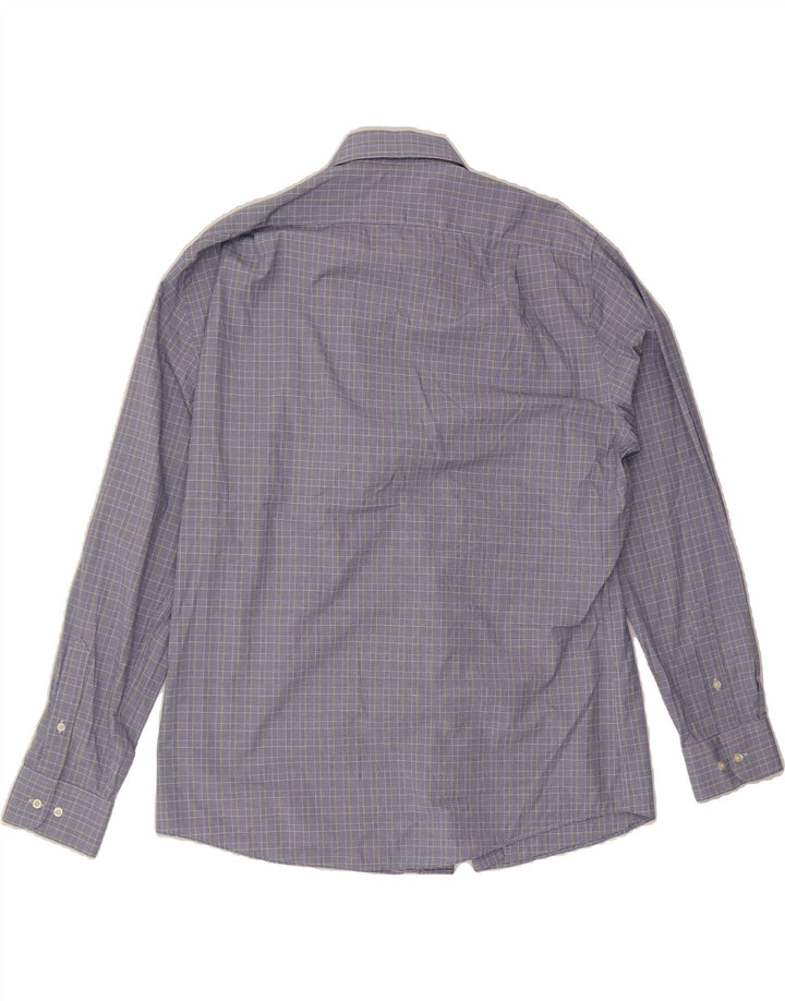 DOCKERS Mens Fitted Shirt Size 16-16 1/2 Large Blue Check Cotton Vintage Dockers and Second-Hand Dockers from Messina Hembry 