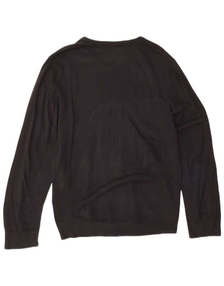 Marks & Spencer Mens Blue Harbour V-Neck Jumper Sweater Large Navy Blue