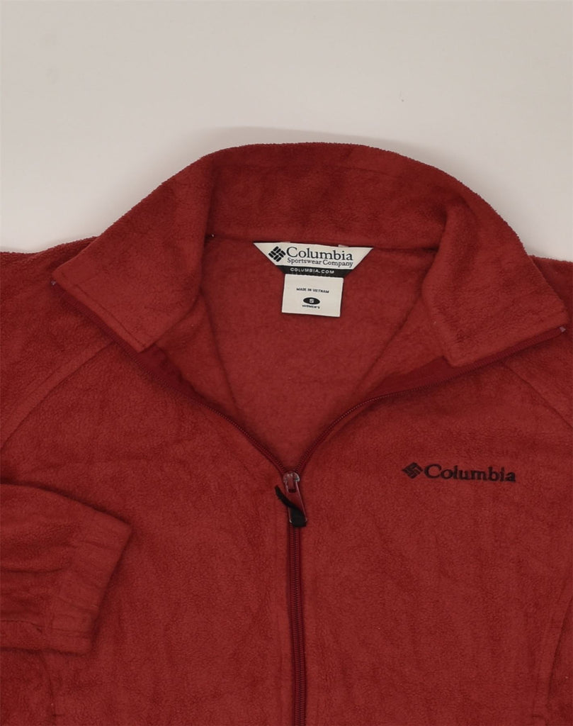 COLUMBIA Womens Fleece Jacket UK 10 Small Maroon Polyester | Vintage Columbia | Thrift | Second-Hand Columbia | Used Clothing | Messina Hembry 