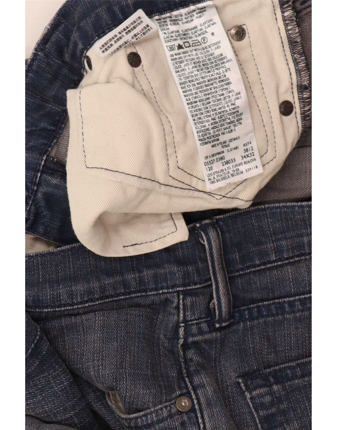 Levi's Mens 527 Bootcut Jeans W34 L32 Blue Cotton