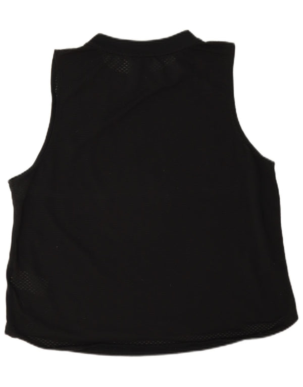 Adidas Womens See Through Graphic Vest Top UK 16/18 Large Black Cotton