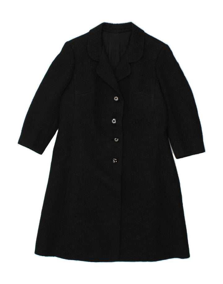 VINTAGE Womens Overcoat IT 48 XL Black Vintage Vintage and Second-Hand Vintage from Messina Hembry 