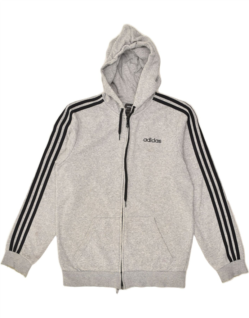 ADIDAS Mens Zip Hoodie Sweater Small Grey Cotton | Vintage Adidas | Thrift | Second-Hand Adidas | Used Clothing | Messina Hembry 