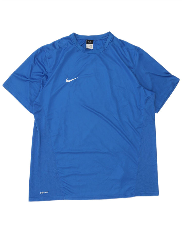 Nike Mens T-Shirt Top 2XL Blue Polyester Sports
