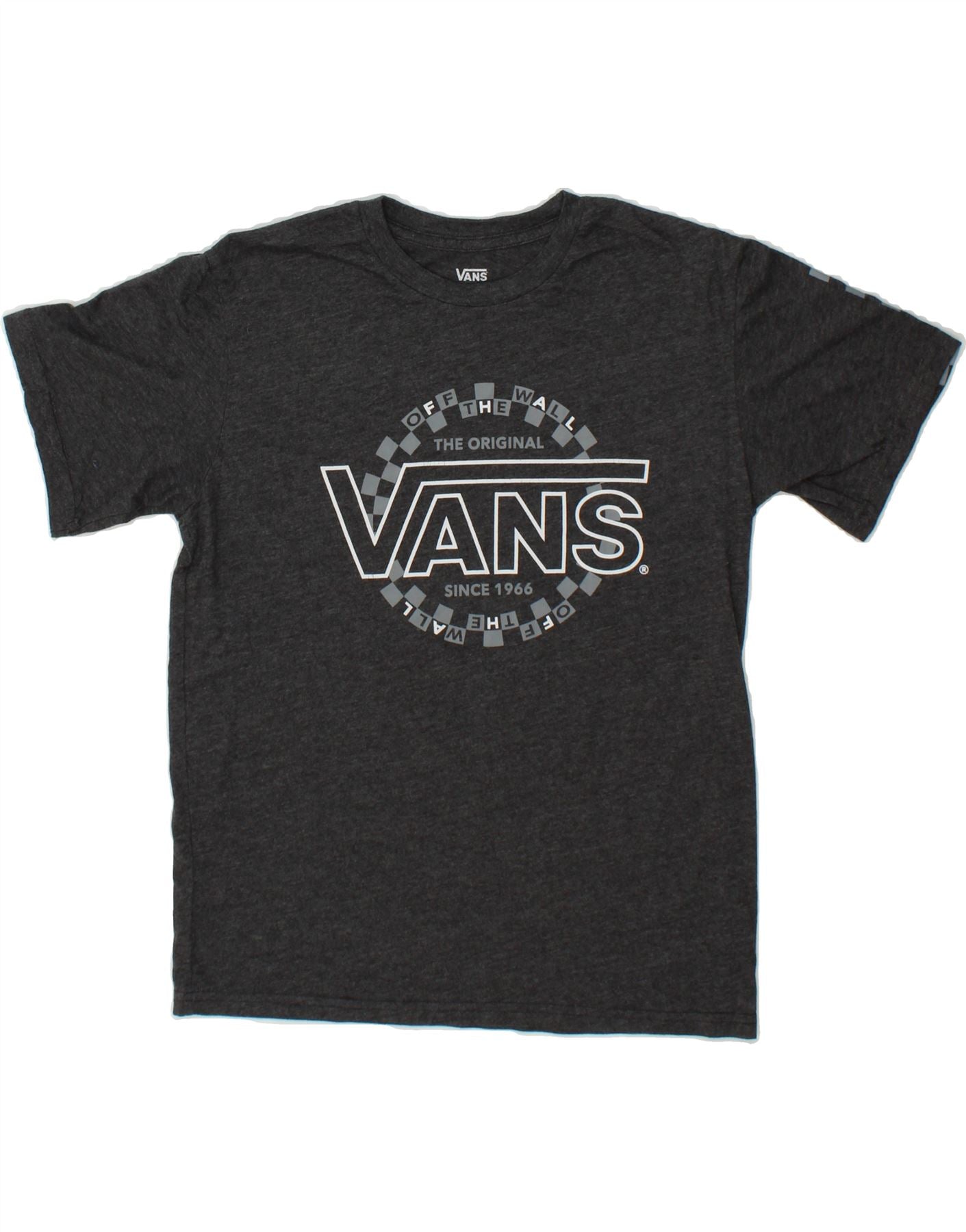 VANS Boys Graphic T-Shirt Top 14-15 Years XL Grey Flecked Cotton