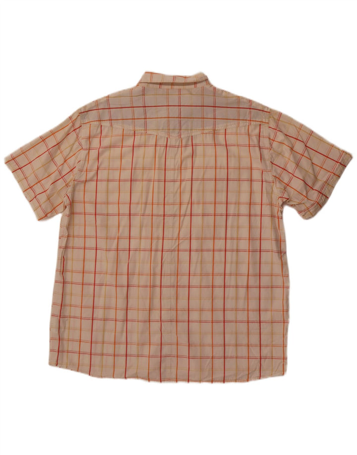 Animal Mens Short Sleeve Shirt XL Off White Check Cotton
