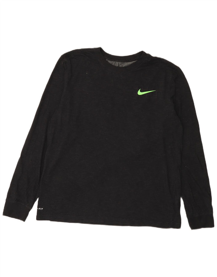 Nike Mens Dri Fit Graphic Top Long Sleeve Large Black Cotton