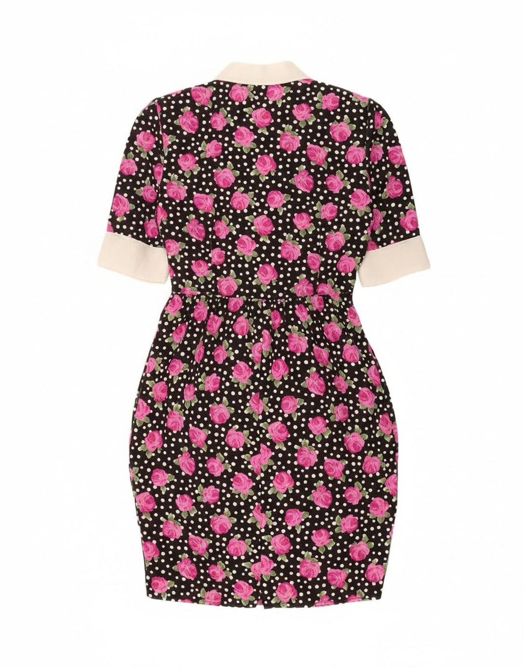 Vintage Womens Bodycon Dress IT 46 Large Black Floral Polyester