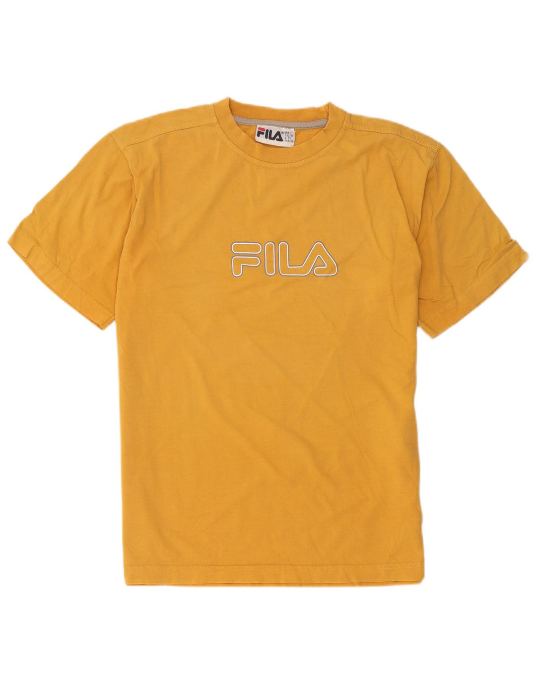 Fila Mens Graphic T-Shirt Top Large Yellow Cotton
