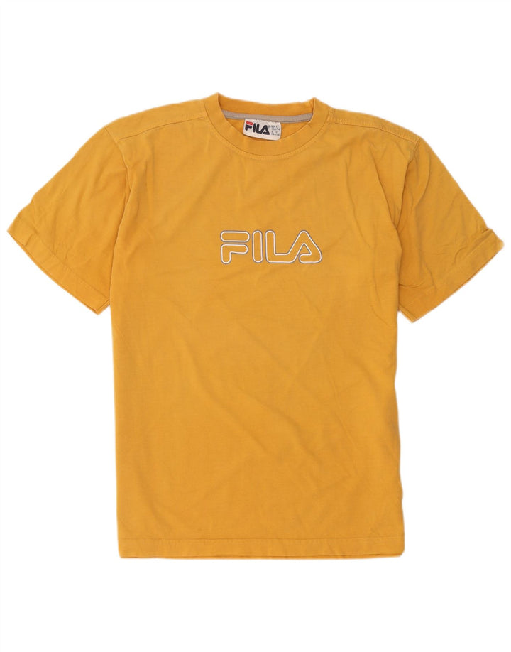 Fila Mens Graphic T-Shirt Top Large Yellow Cotton