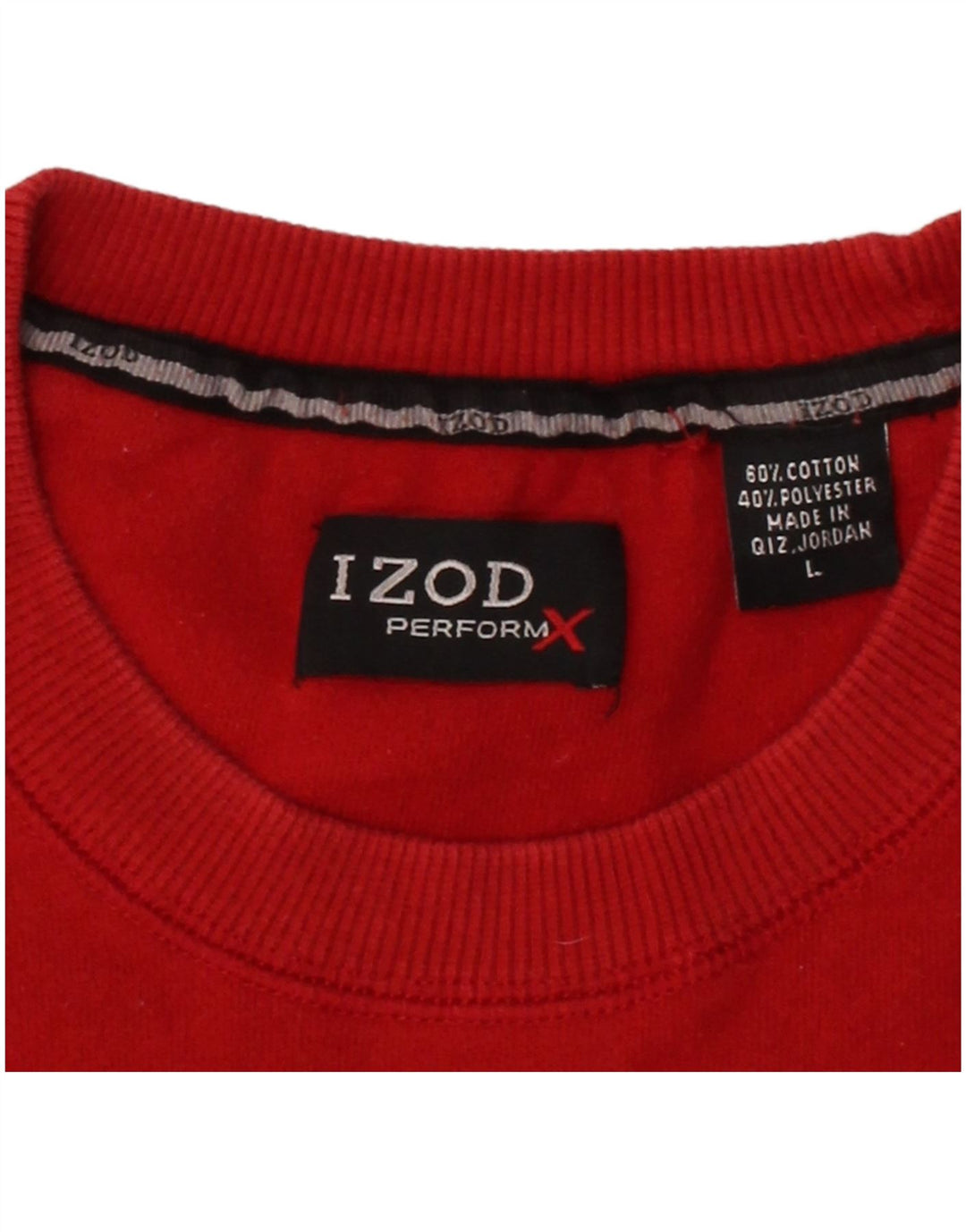 IZOD Mens Sweatshirt Jumper Large Red Cotton