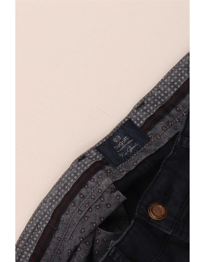 Bugatti Mens Straight Casual Trousers W34 L29 Navy Blue