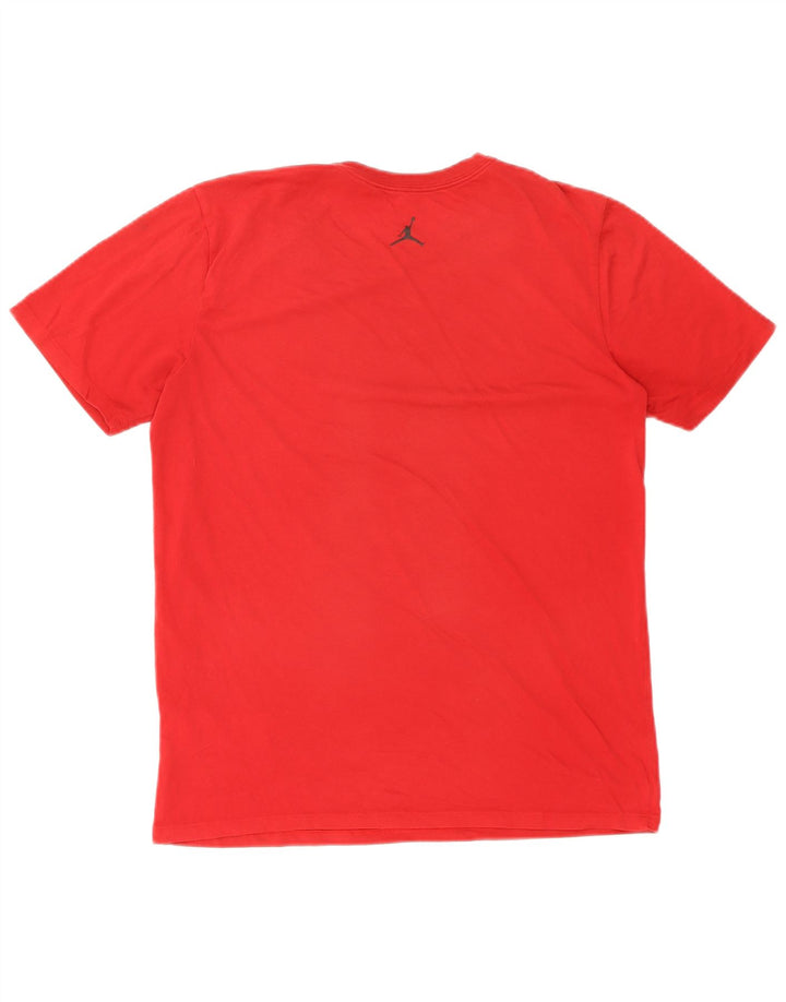 JORDAN Mens Dri Fit Graphic T-Shirt Top Medium Red Cotton