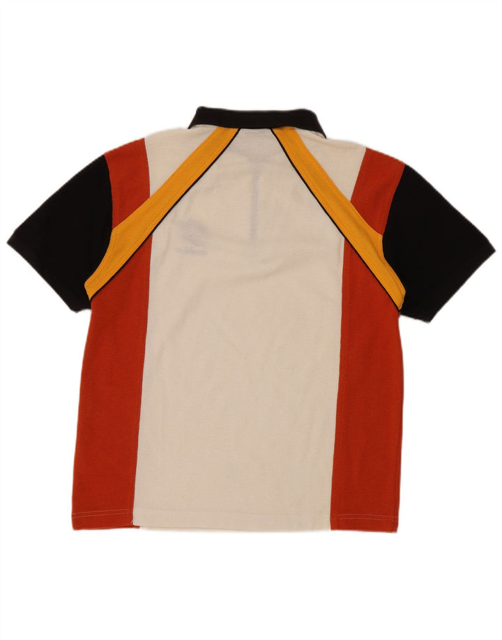 LOTTO Mens Polo Shirt UK 36/38 Small White Colourblock Polyester