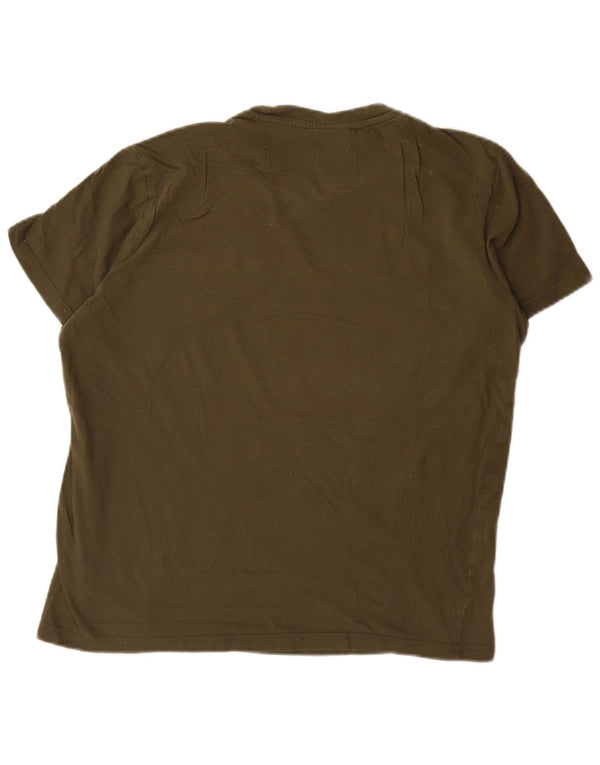 Champion Womens Oversized Graphic T-Shirt Top UK 10 Small Khaki