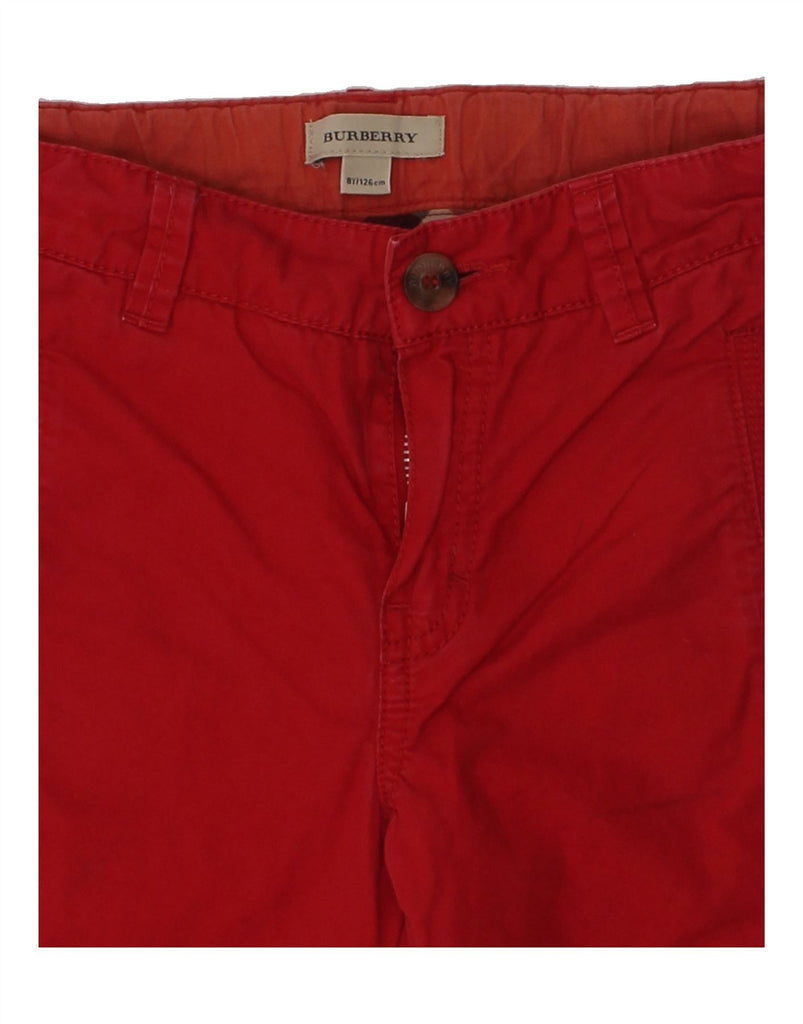 BURBERRY Boys Bermuda Shorts 7-8 Years W22 Red Cotton | Vintage Burberry | Thrift | Second-Hand Burberry | Used Clothing | Messina Hembry 